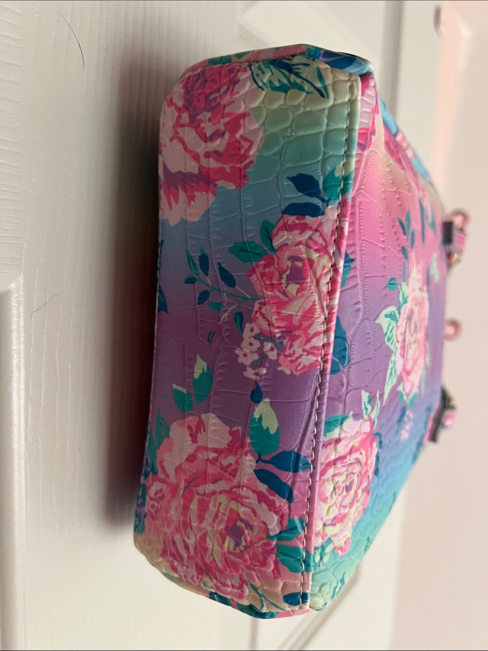 Betsey Johnson Floral Croc Crossbody Bag/Purse - Picture 6 of 16